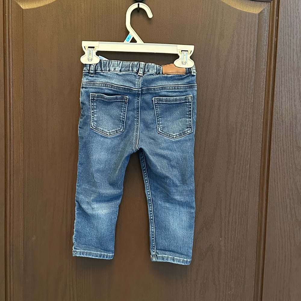 H&M Baby Boy Classic Straight Leg Denim Jeans Adjustable Waist Size 12–18M - Picture 2 of 6